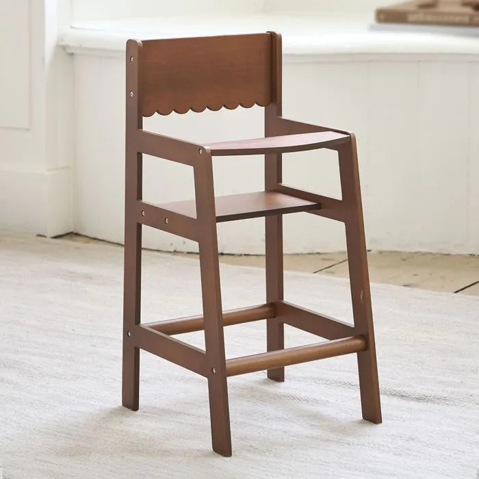 Wooden doll highchair Dark walnut