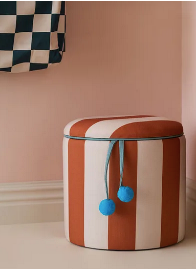 Pouffe cylinder listras terra