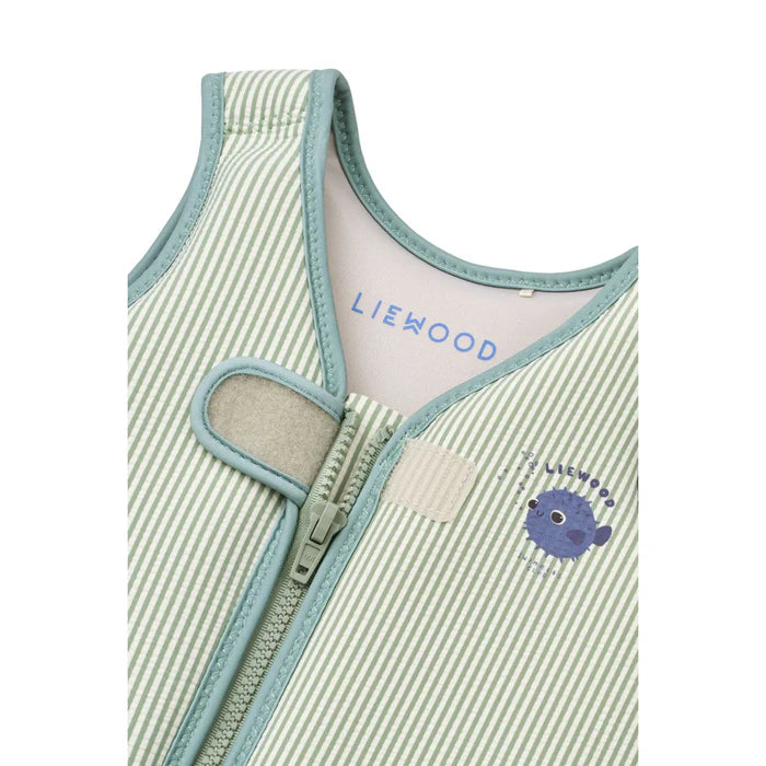 Dove Seersucker Swim Vest Peppermint / Sandy