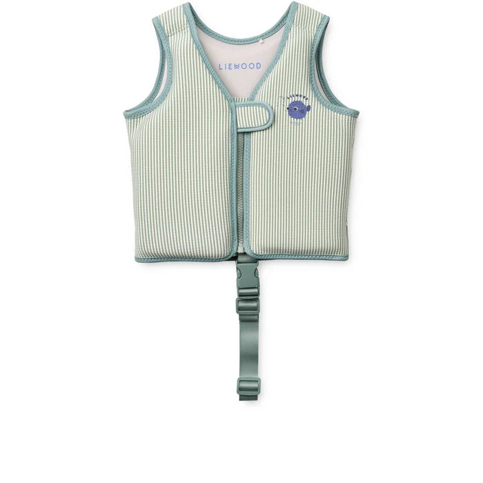 Dove Seersucker Swim Vest Peppermint / Sandy