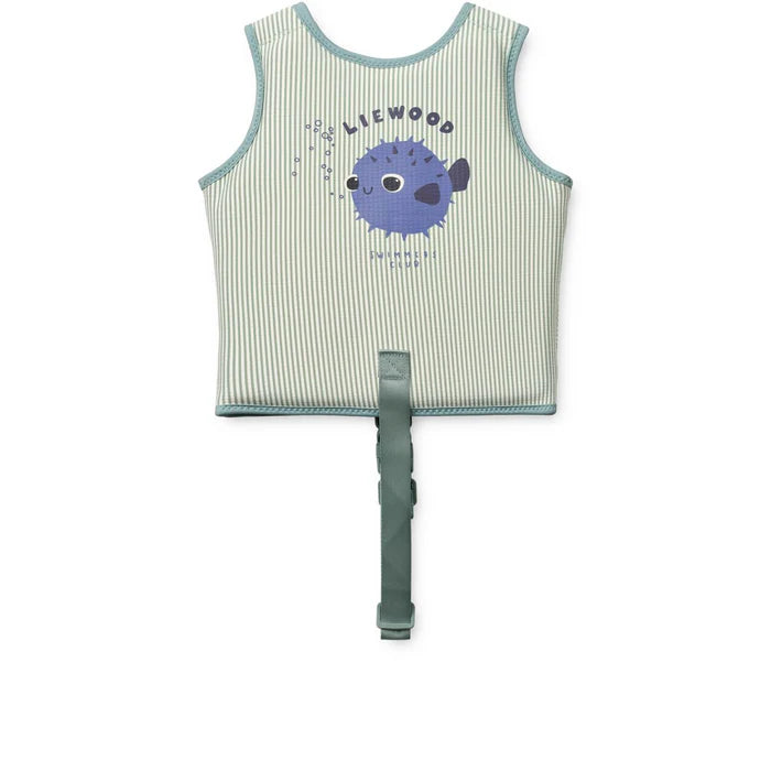 Dove Seersucker Swim Vest Peppermint / Sandy